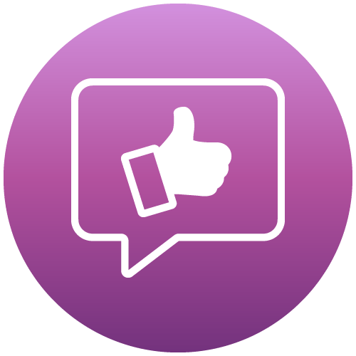 Thumbs up in speech bubble icon